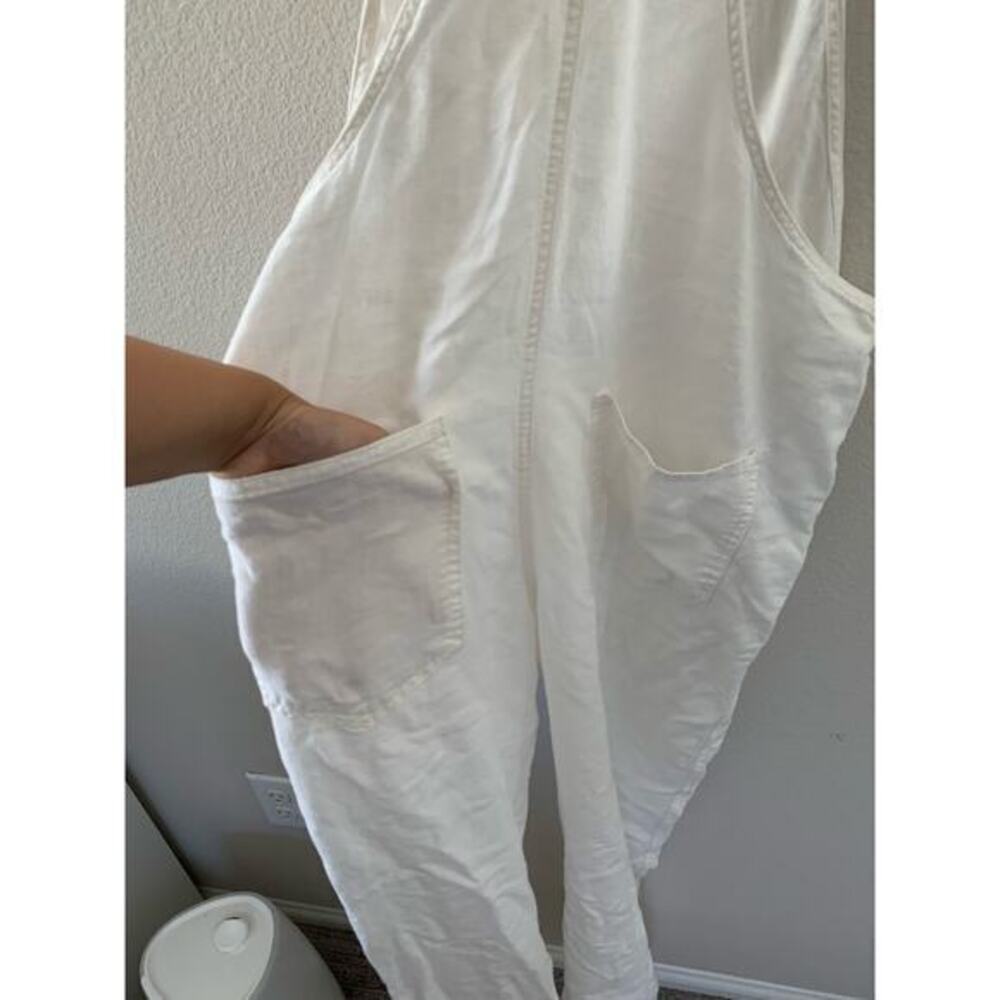 Weworewhat Basic Overalls Jumpsuit Off White Line… - image 7